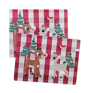 Pottery barn kids rudolph & clarice cork place mat set of 2 Christmas